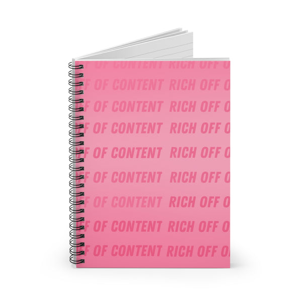 Rich off of Content Spiral Notebook - Ruled Line