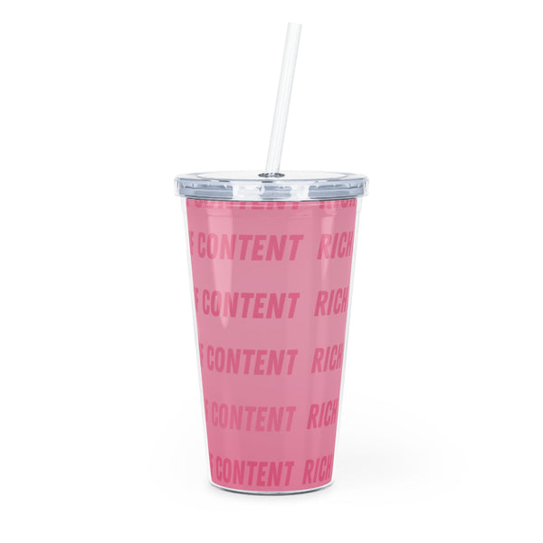 Rich off of Content Tumbler with Straw