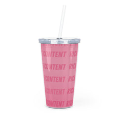 Rich off of Content Tumbler with Straw